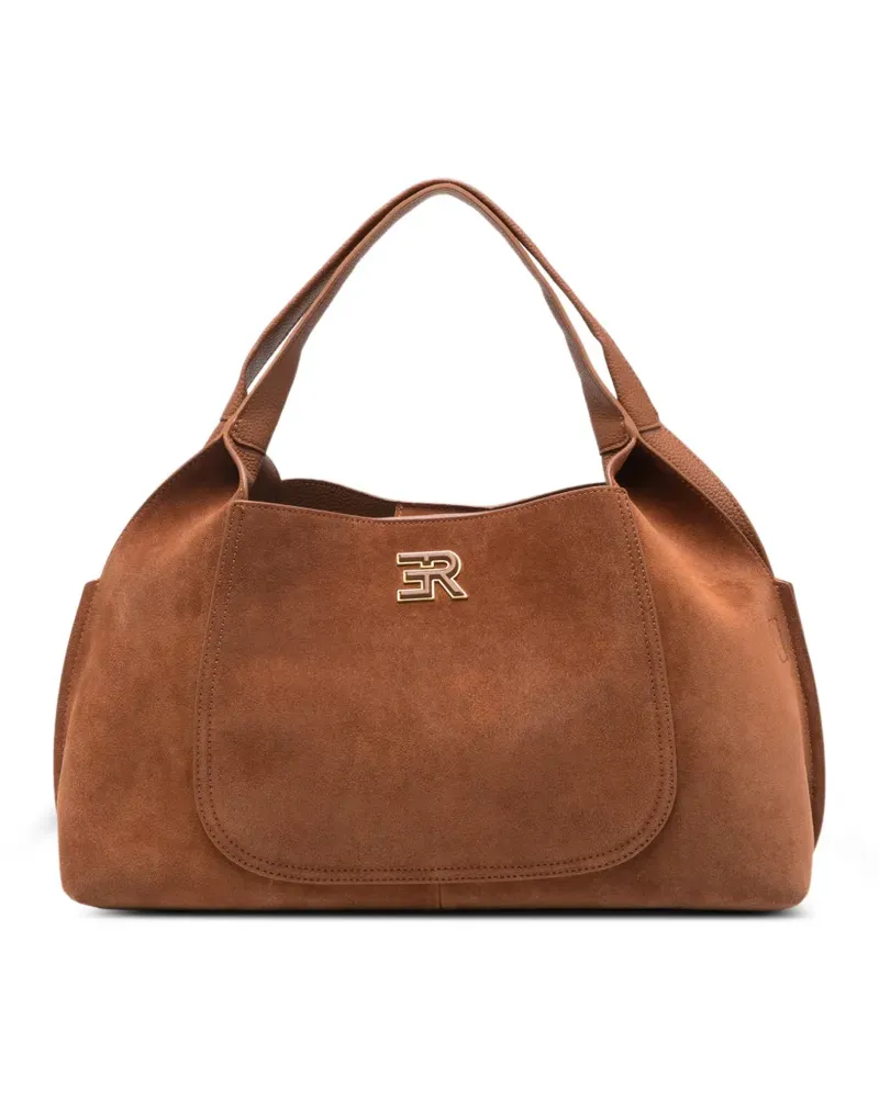 Ermanno Scervino Handtasche mit Logo-Schild - Braun Braun