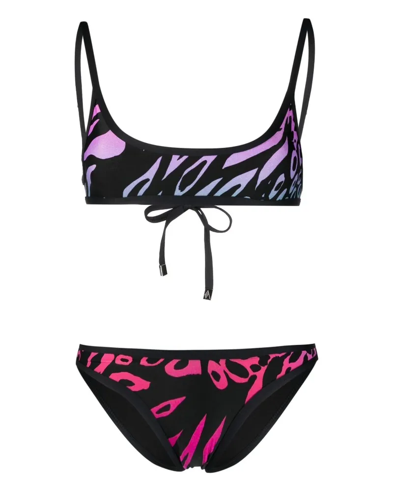 ATTICO Bikini mit Animal-Print - Schwarz Schwarz