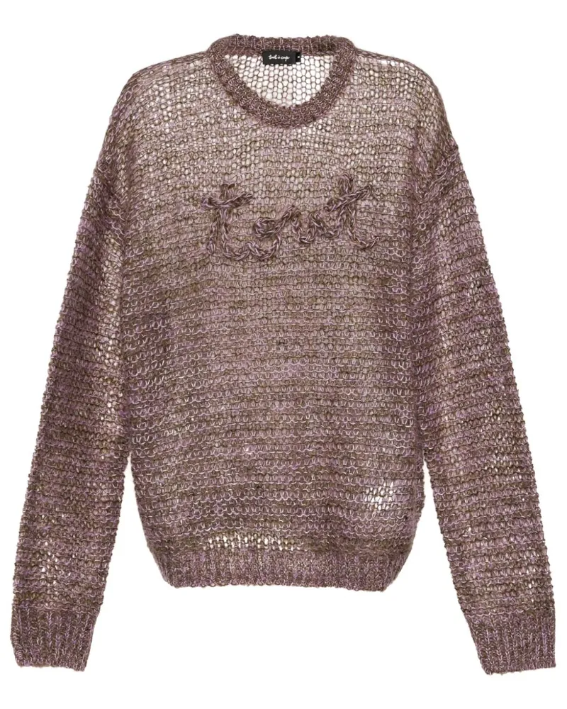 Tout a Coup Texturierter Strickpullover - Violett Violett