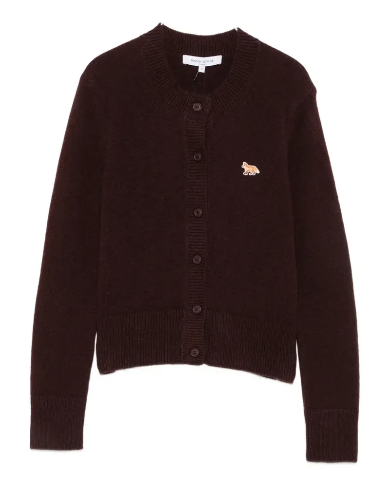 Kitsuné logo-patch cardigan - Violett Violett
