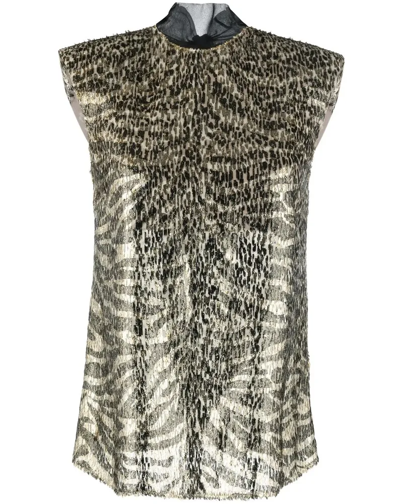 Roberto Cavalli Metallic-Bluse - Nude Nude