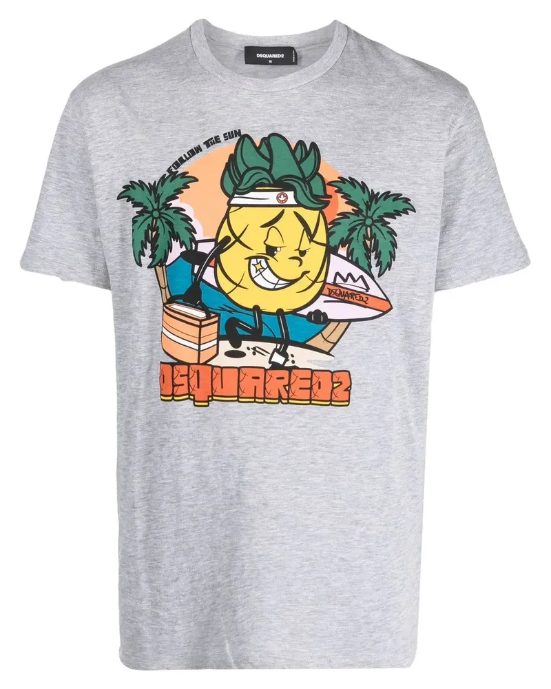 Dsquared2 T-Shirt mit grafischem Print - Grau Grau