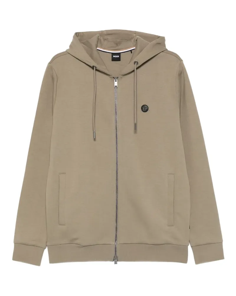 HUGO BOSS Sweatshirt mit Logo-Patch - Grün Grün