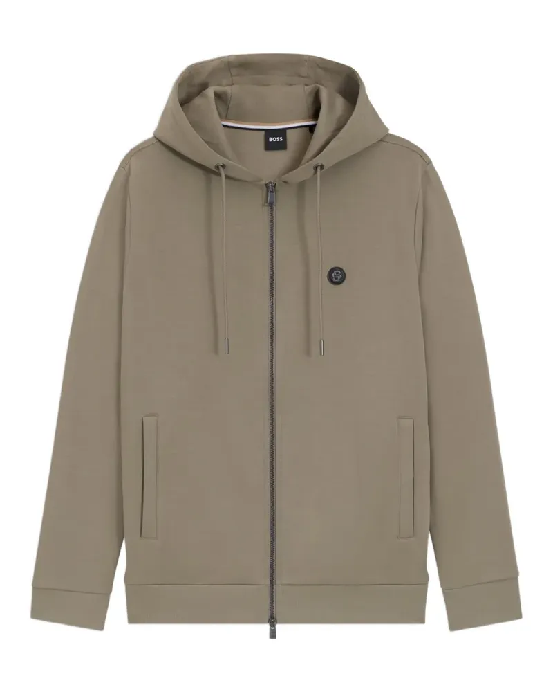 HUGO BOSS Sweatshirt mit Logo-Patch - Grün Grün