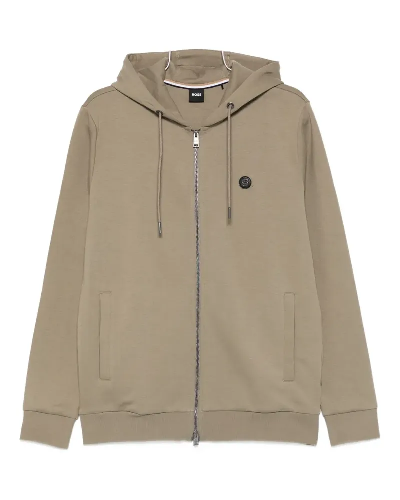 HUGO BOSS Sweatshirt mit Logo-Patch - Grün Grün