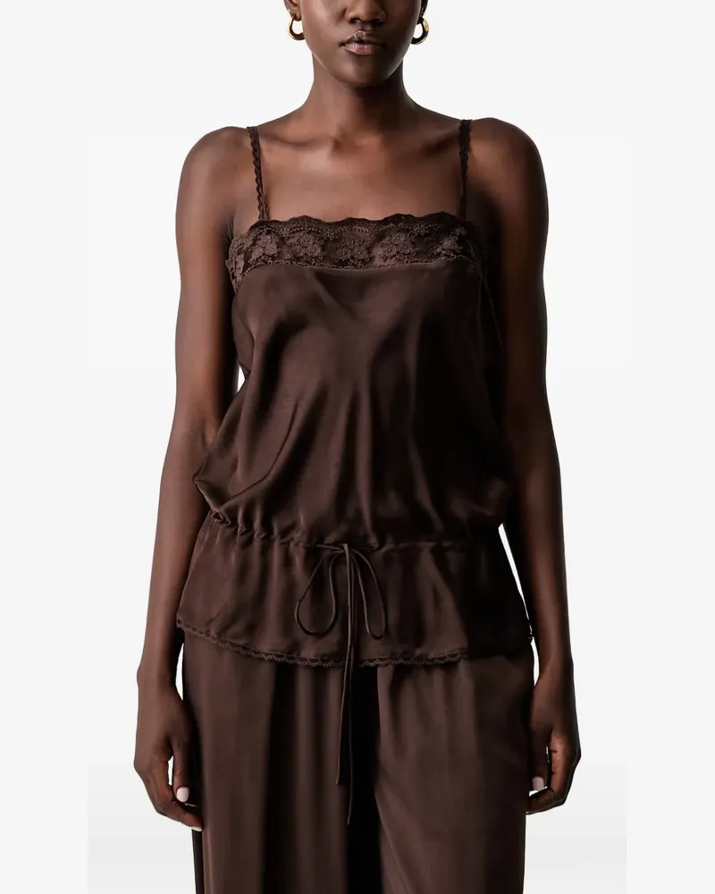 Bardot Bonita lace-trim drawstring top - Braun Braun