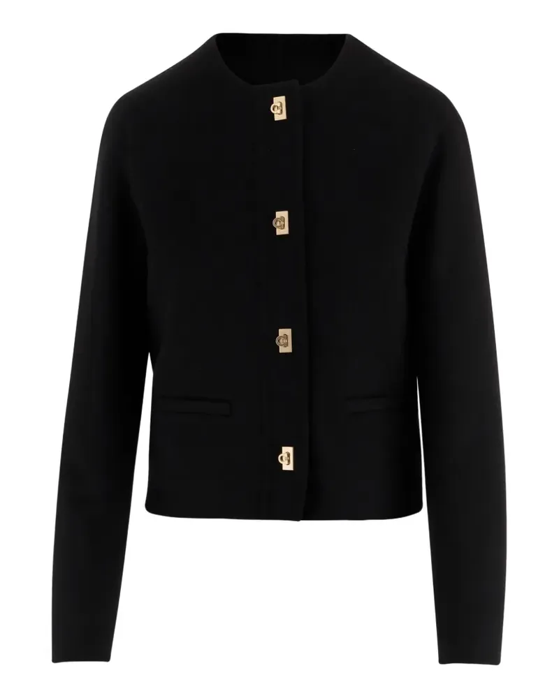 Ferragamo Gancini-button round-neck jacket - Schwarz Schwarz