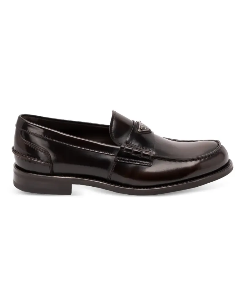 Prada brushed leather loafers - Braun Braun