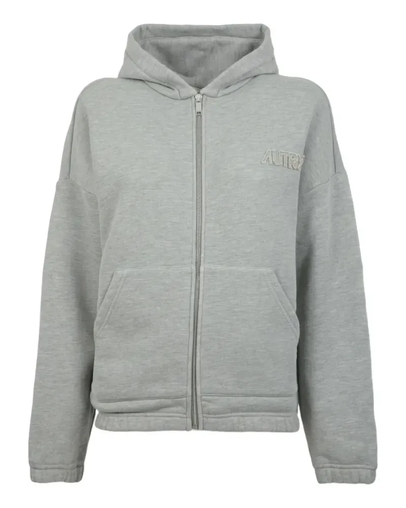 AUTRY logo-embroidered zip-up hoodie - Grau Grau