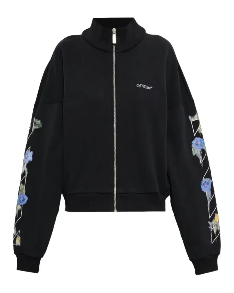 OFF-WHITE Arrow out Flower reg zi-pup hoodie - Schwarz Schwarz