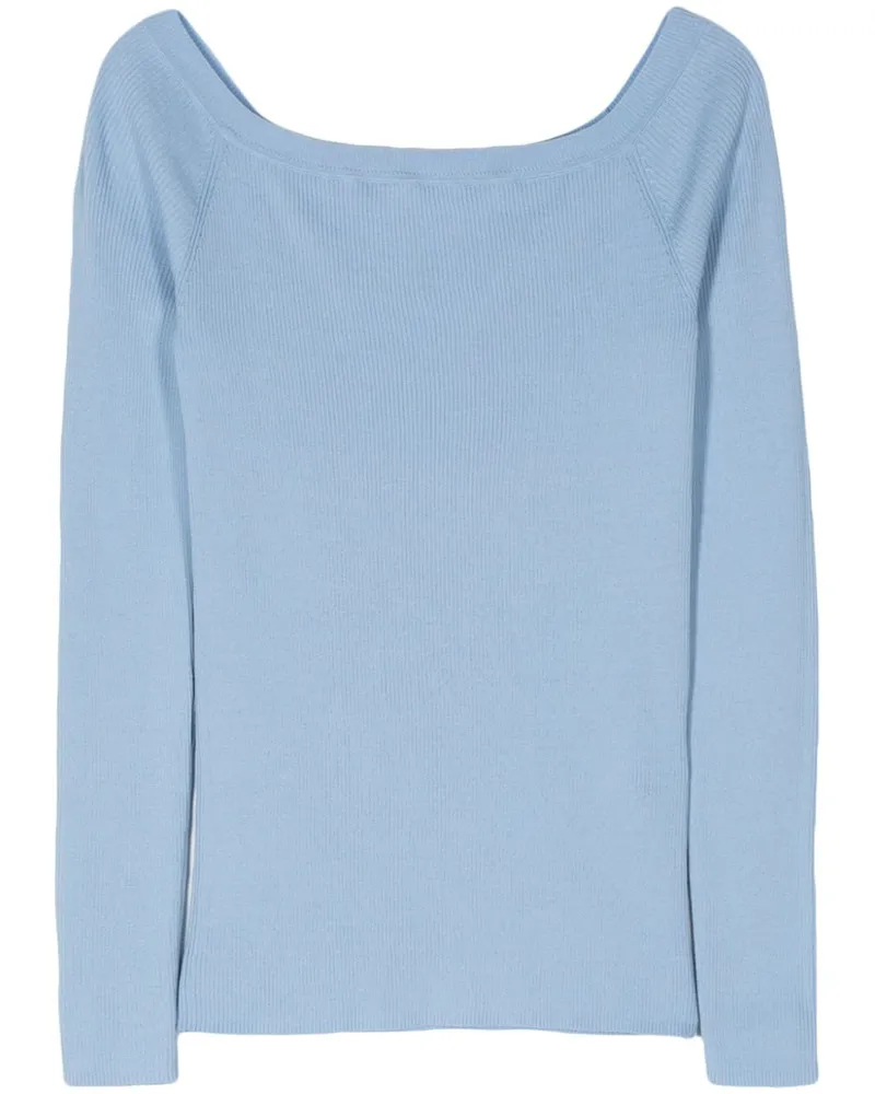 P.A.R.O.S.H. P.A.R.O H. Fein gerippter Pullover - Blau Blau