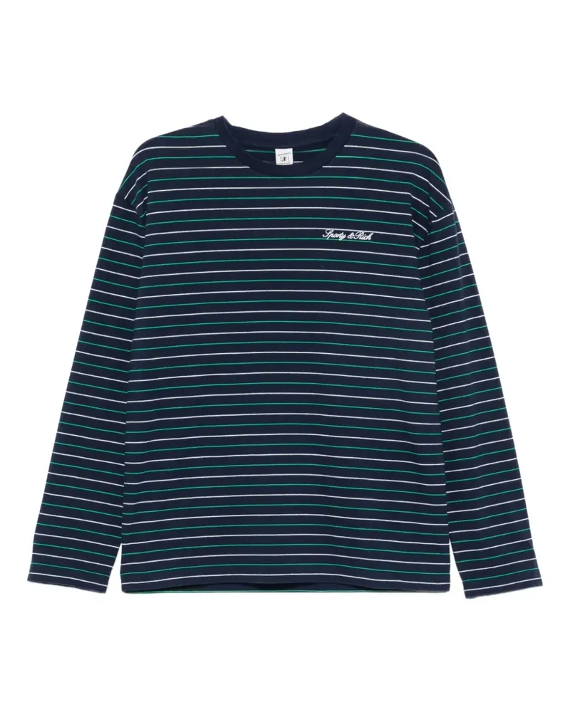 SPORTY & RICH striped-pattern long-sleeve T-shirt - Blau Blau