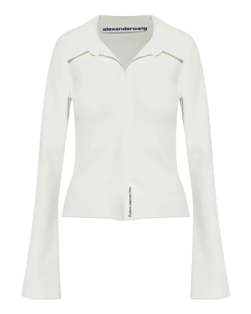 Alexander Wang polo-collar long-sleeve blouse - Weiß Weiß