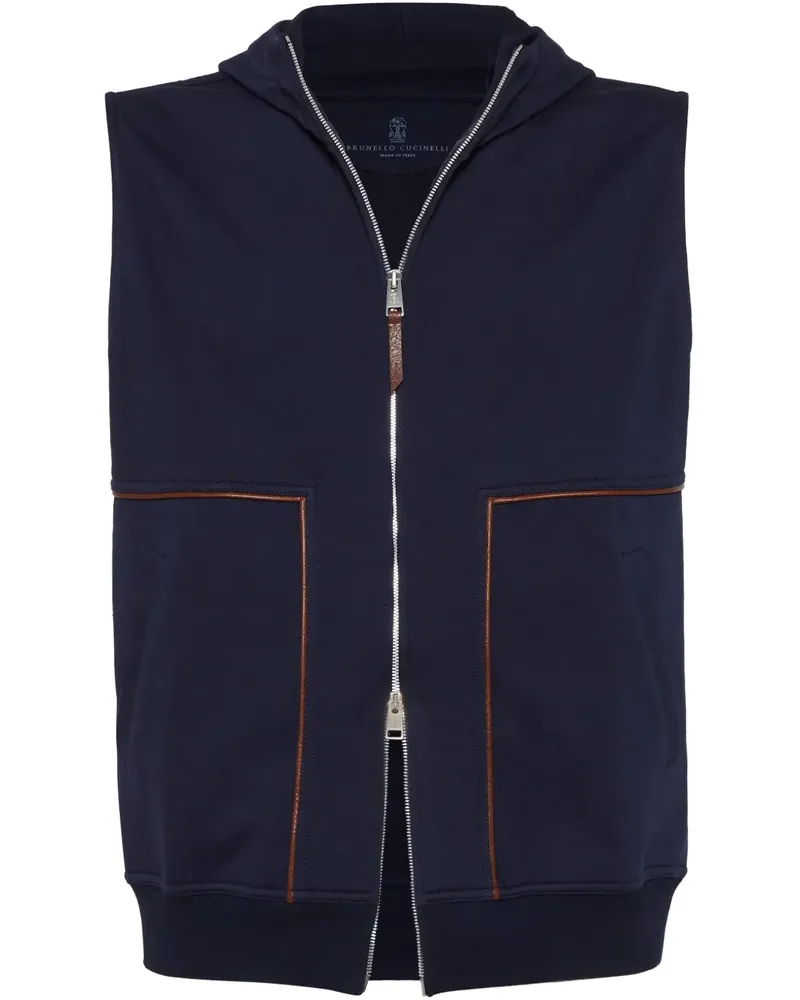 Brunello Cucinelli Trägershirt mit Kapuze Blau