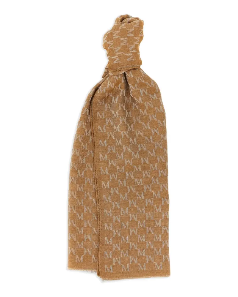 Max Mara Schal mit Monogrammmuster - Braun Braun