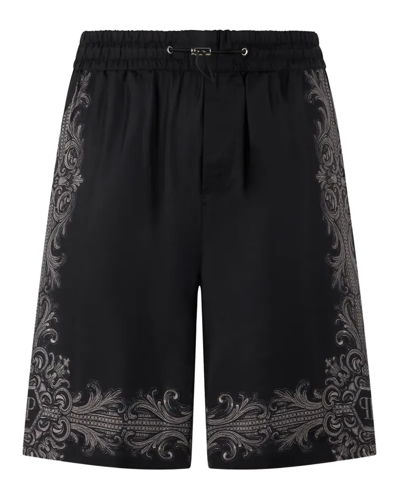 Philipp Plein Shorts mit Barock-Print - Schwarz Schwarz