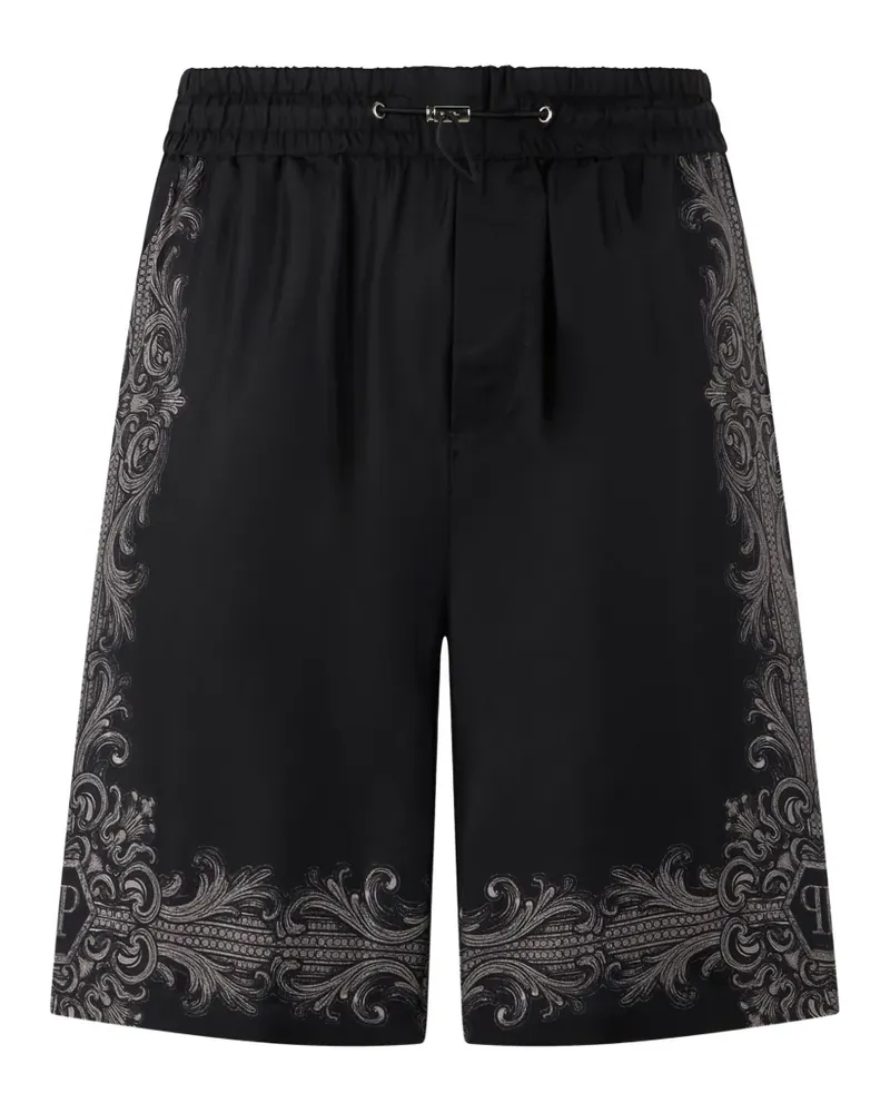 Philipp Plein Shorts mit Barock-Print - Schwarz Schwarz