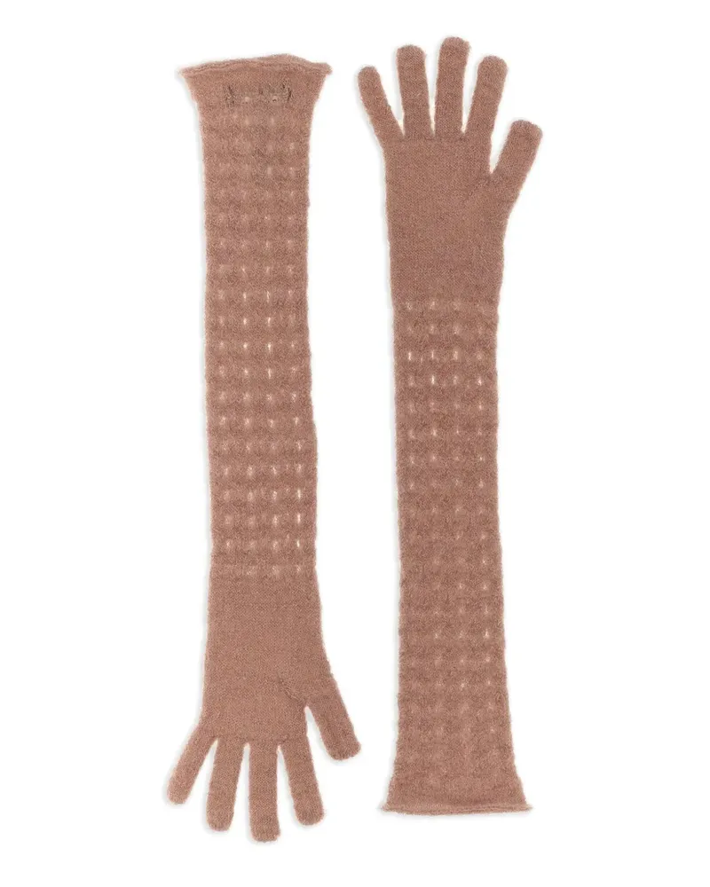 Fabiana Filippi Gehäkelte Handschuhe mit Lochmuster - Rosa Rosa