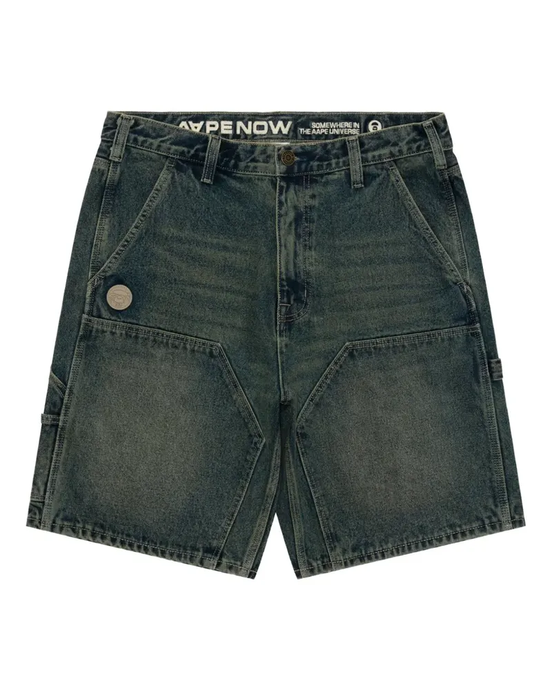 BAPE logo-patch carpenter shorts - Blau Blau