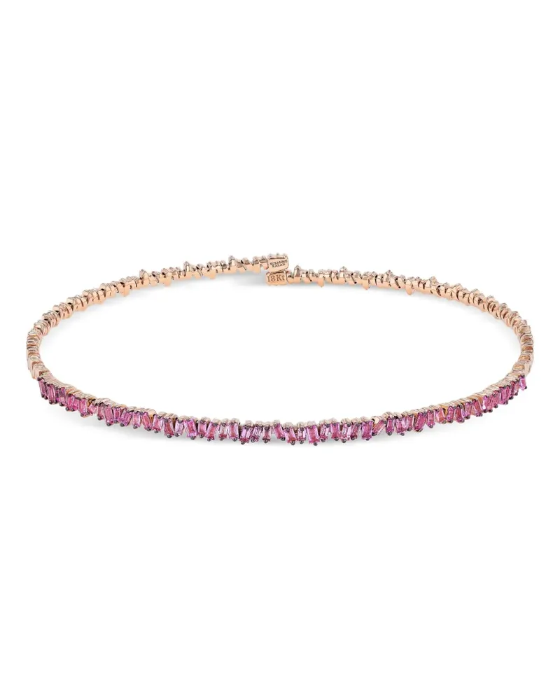 Suzanne Kalan 18kt Rotgold-Choker mit pinkem Saphir Gold
