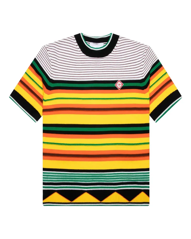 Casablanca Paris Gestreiftes T-Shirt - Gelb Gelb