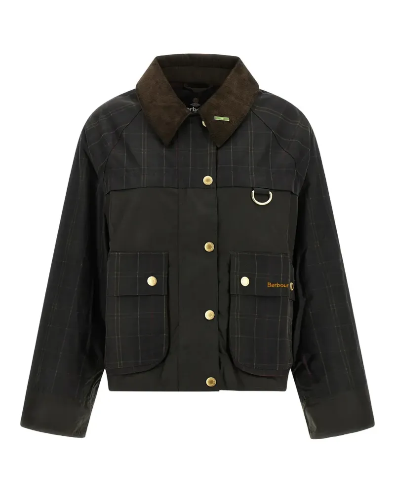 Barbour Tartan Spey Jacke aus Wachs - Grün Grün