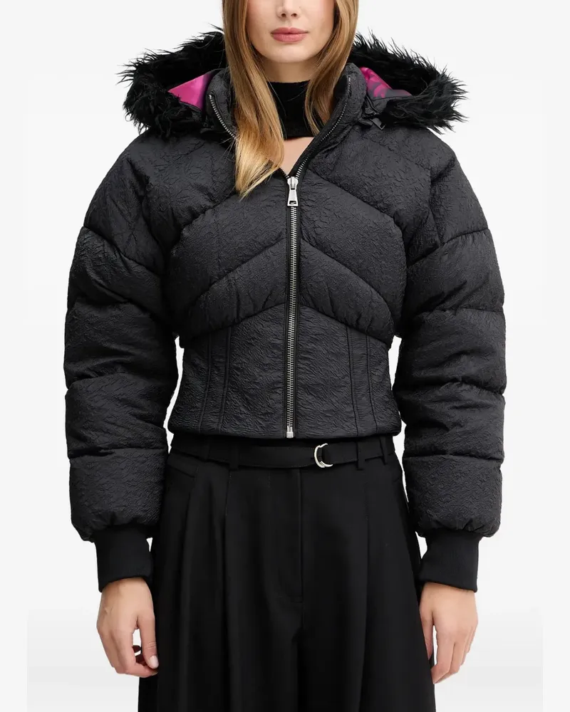 Versace Jeans crinkled puffer jacket - Schwarz Schwarz