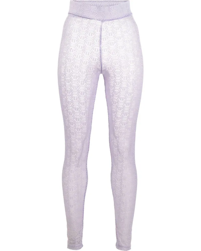 Philipp Plein Leggings mit Monogrammmuster - Violett Violett