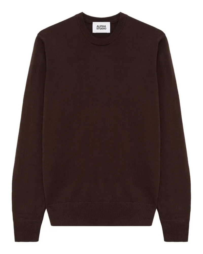 Alpha Studio Pullover mit rundem Ausschnitt - Braun Braun