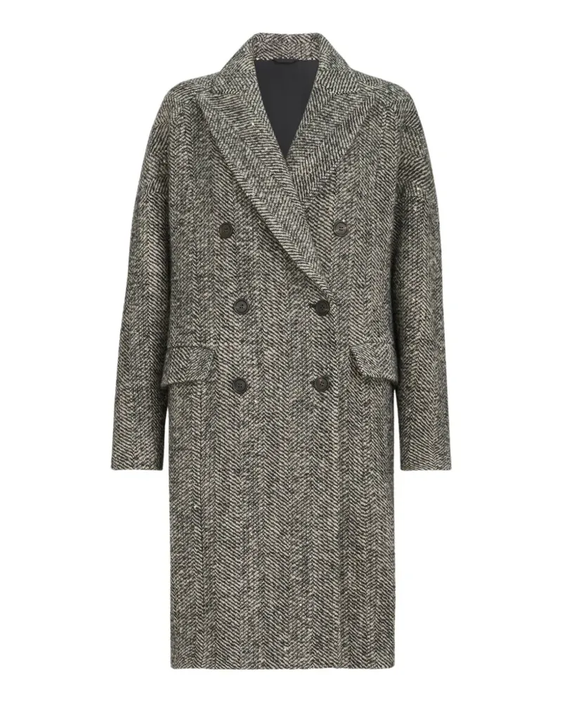 Brunello Cucinelli Monili Mantel mit Zickzackmuster - Grau Grau