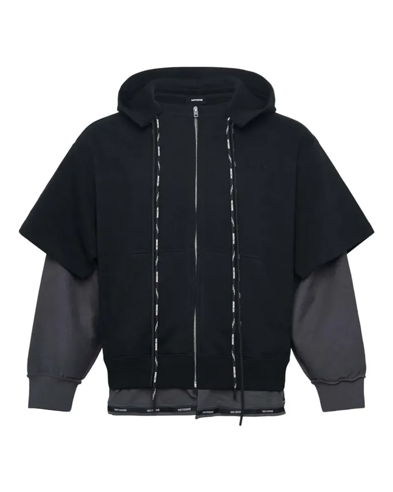 WE 11 DONE Hoodie im Layering-Look - Schwarz Schwarz