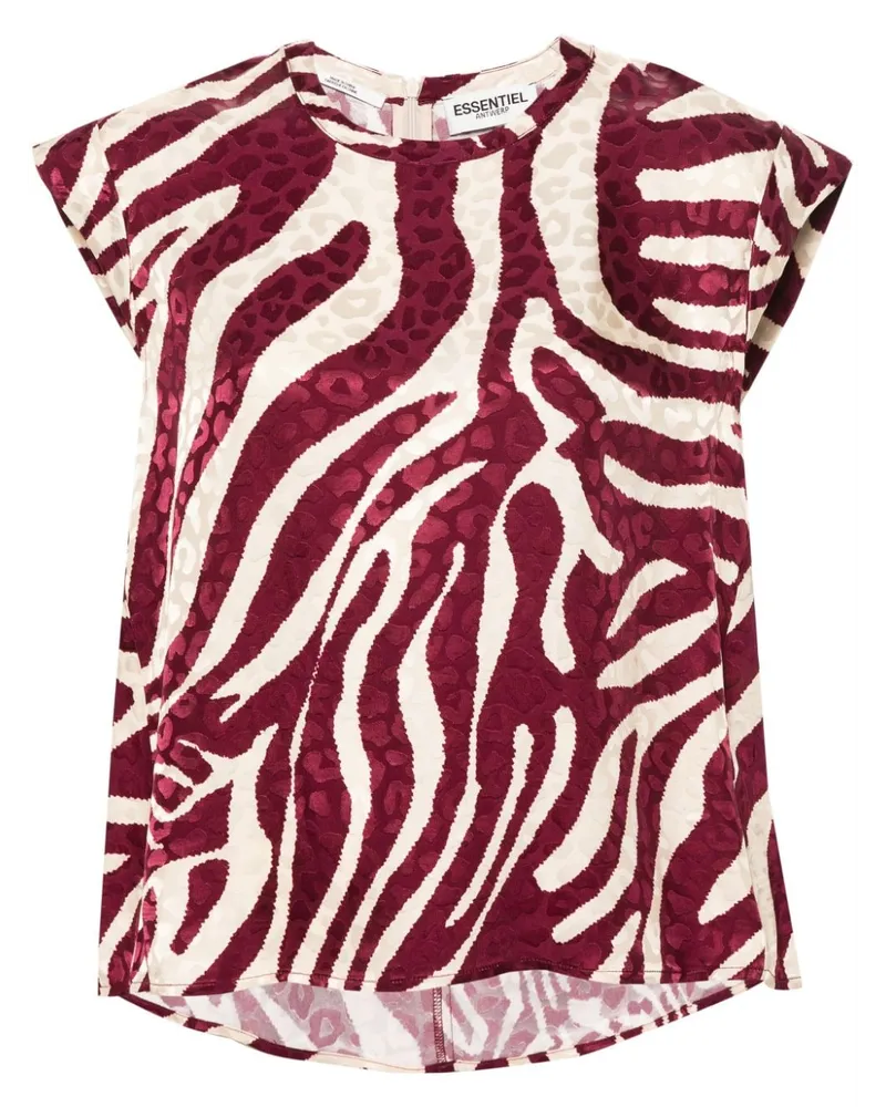 Essentiel Bluse mit Zebra-Print Nude