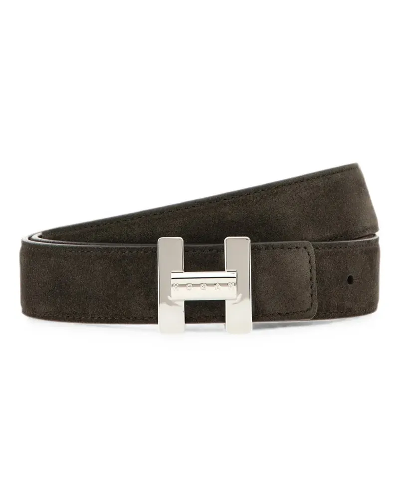 Hogan reversible belt in suede - Braun Braun