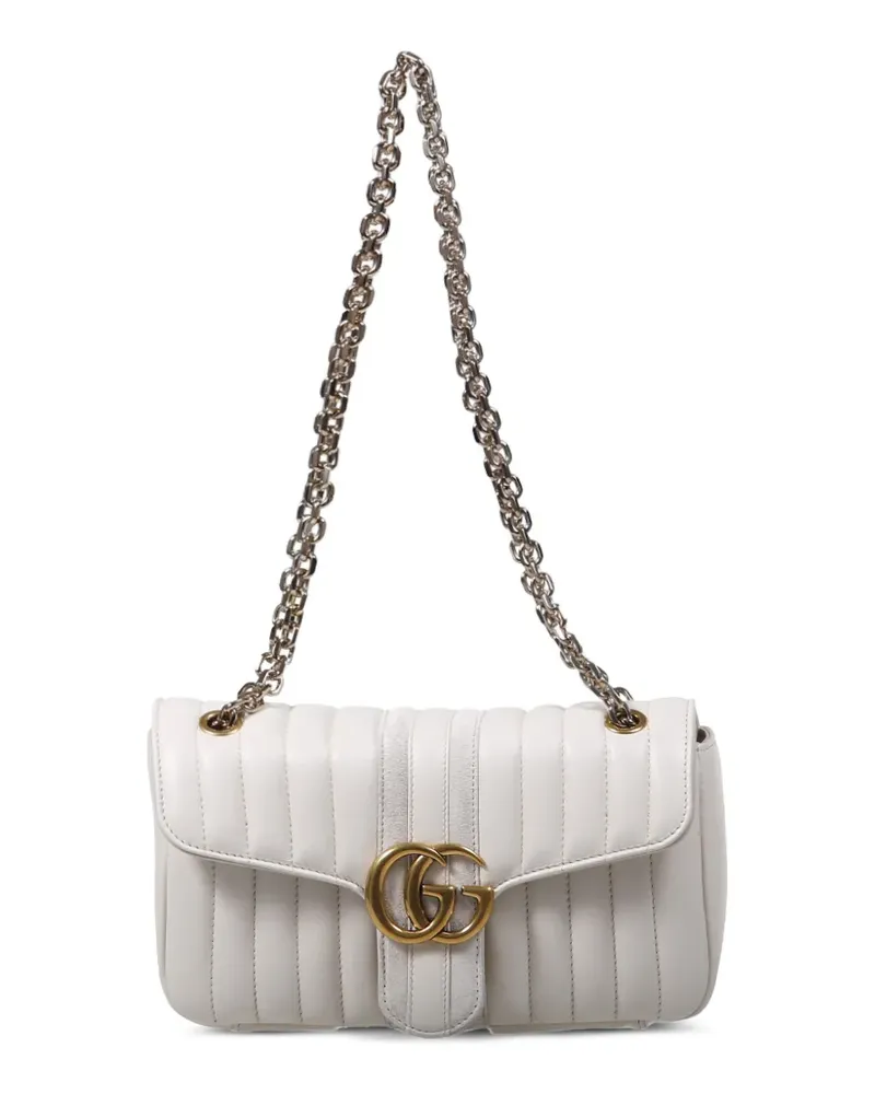 Gucci Mittelgroße Jetset GG Marmont Schultertasche - Weiß Weiß
