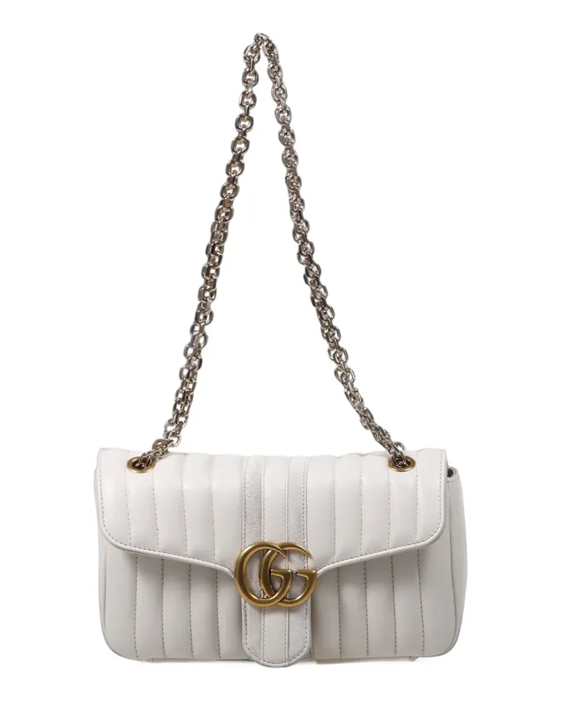 Gucci Mittelgroße Jetset GG Marmont Schultertasche - Weiß Weiß