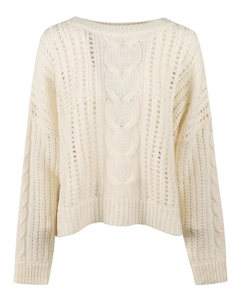 Max Mara Pullover mit Zopfmuster - Weiß Weiß