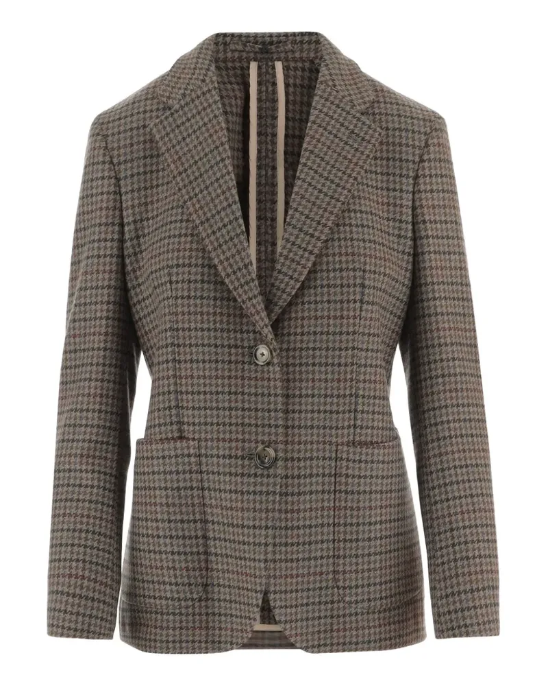 LARDINI check cashmere blazer - Braun Braun