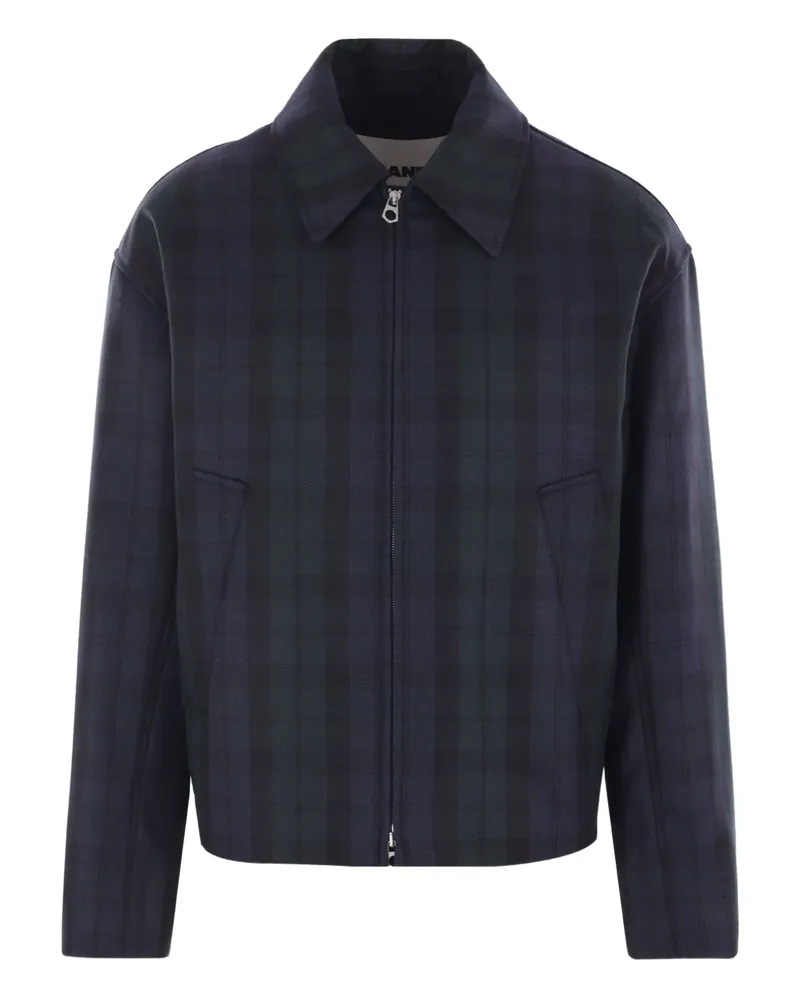 Jil Sander Karierte Bomberjacke - Blau Blau