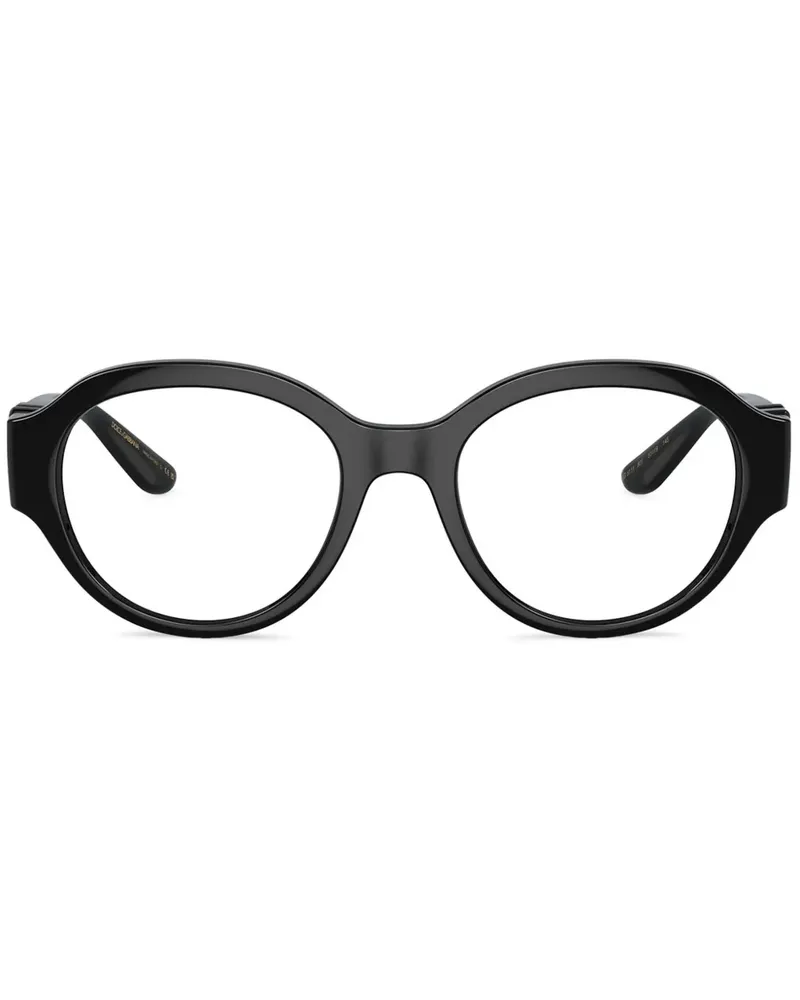 Dolce & Gabbana Brille mit rundem Gestell - Schwarz Schwarz