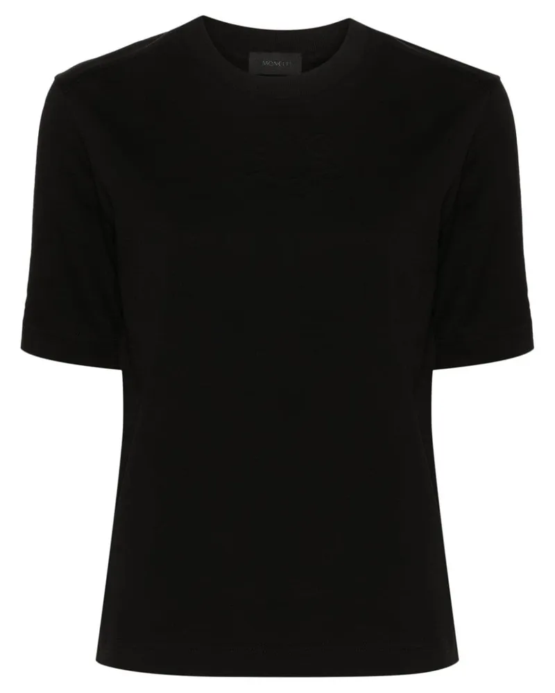 Moncler T-Shirt mit Logo-Prägung - Schwarz Schwarz