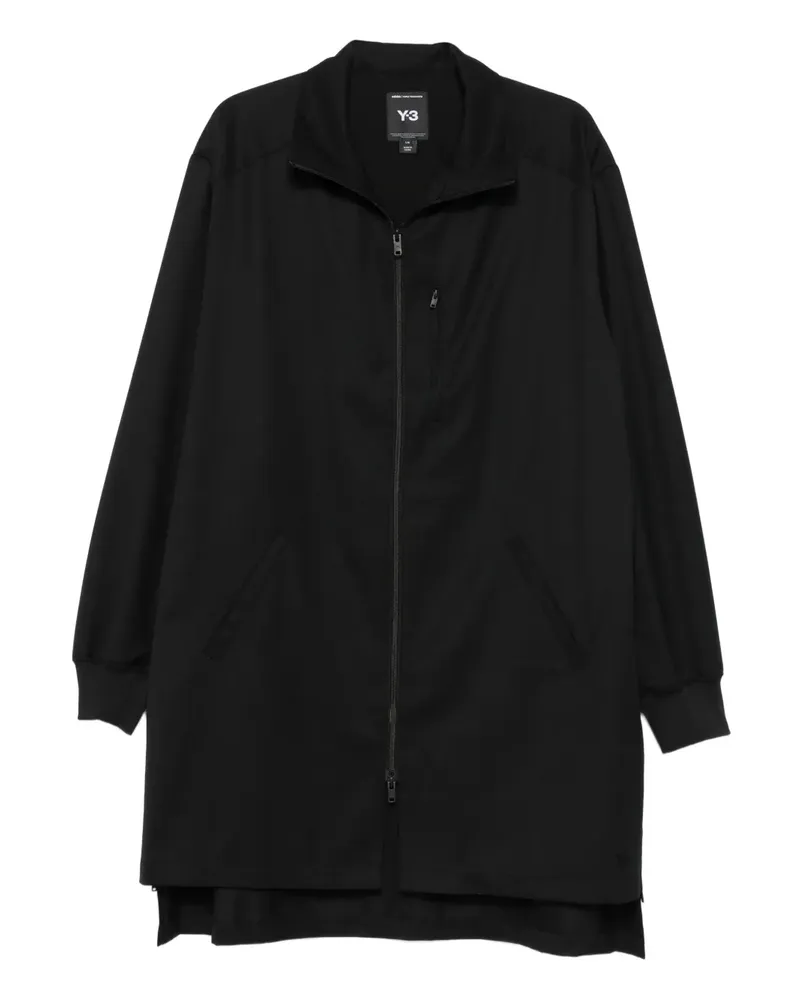 Y-3 Lange Jacke mit Reißverschluss - Schwarz Schwarz