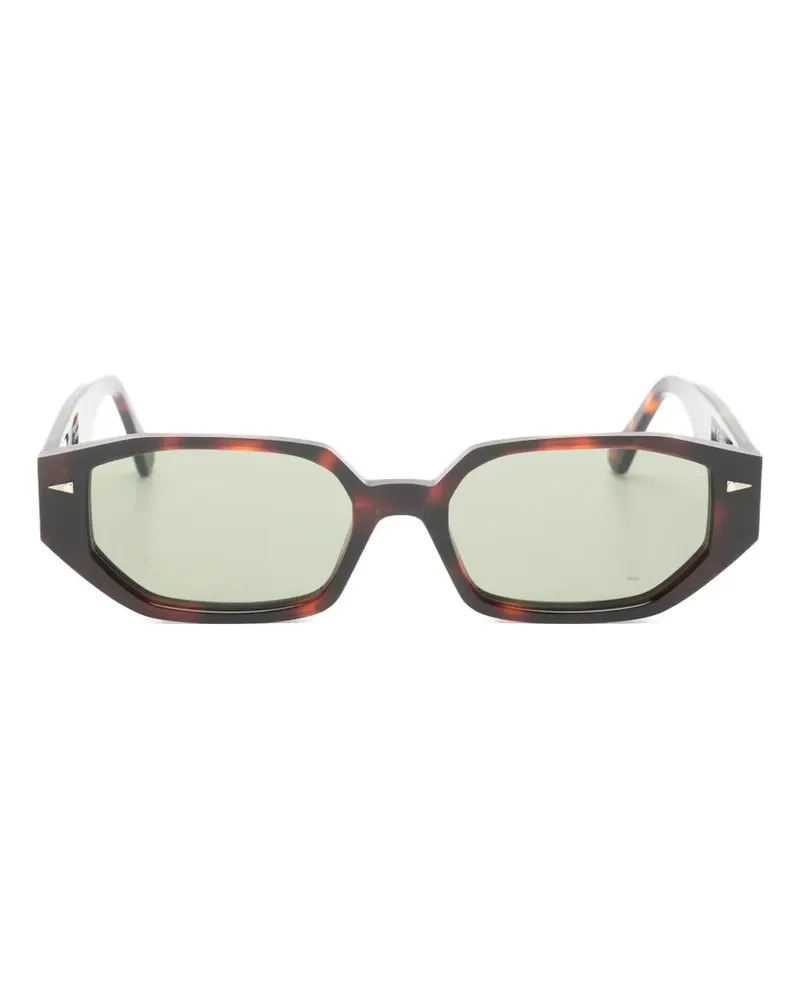 AHLEM Poitou Sonnenbrille mit geometrischen Gestell - Braun Braun