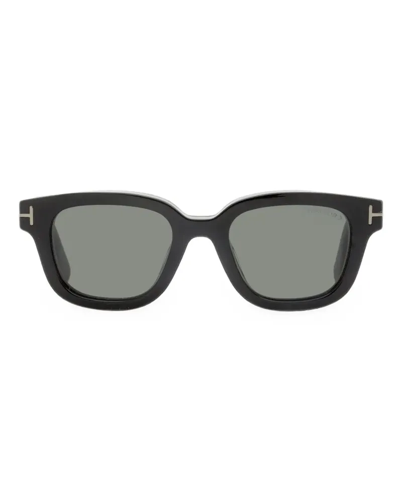 Tom Ford T-logo rectangular-frame sunglasses - Schwarz Schwarz