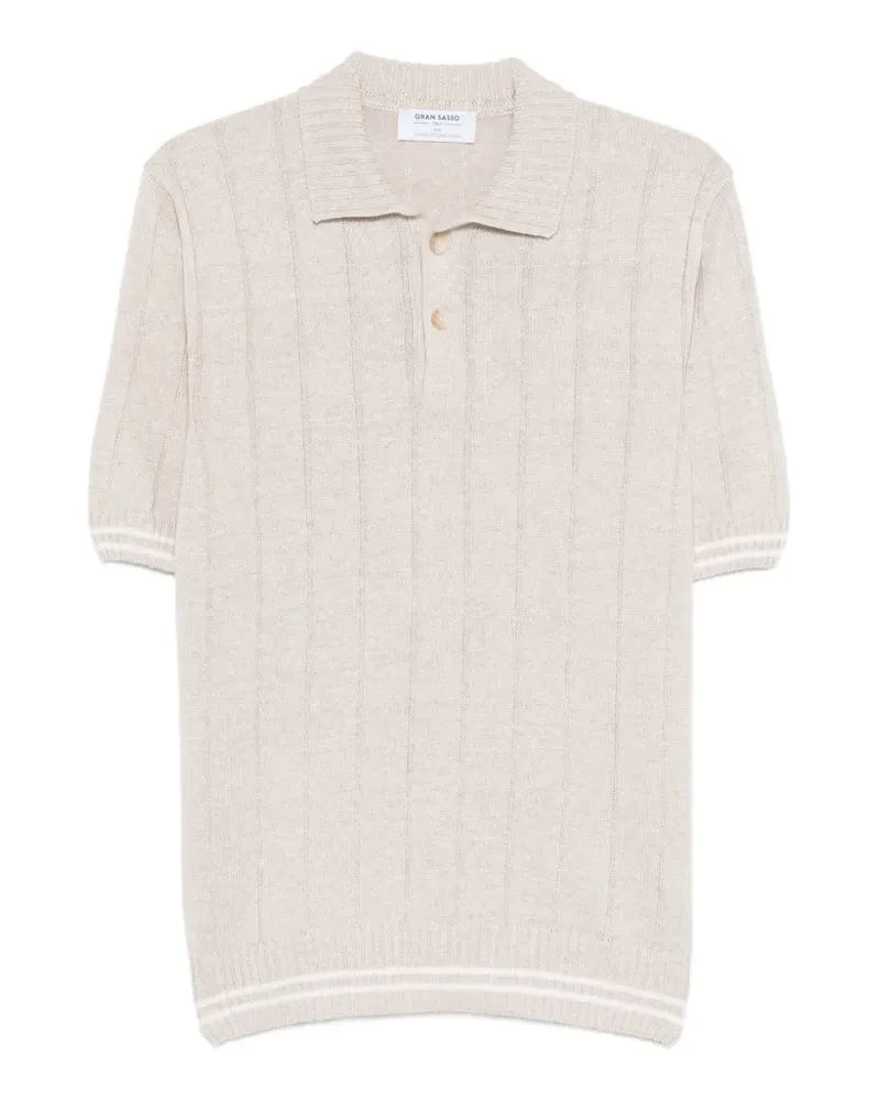 Gran Sasso striped-detail polo shirt - Nude Nude