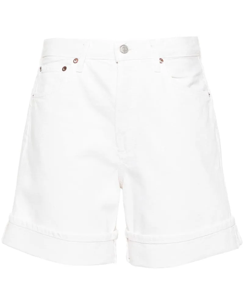 AGOLDE Dame Jeans-Shorts mit weitem Bein - Weiß Weiß