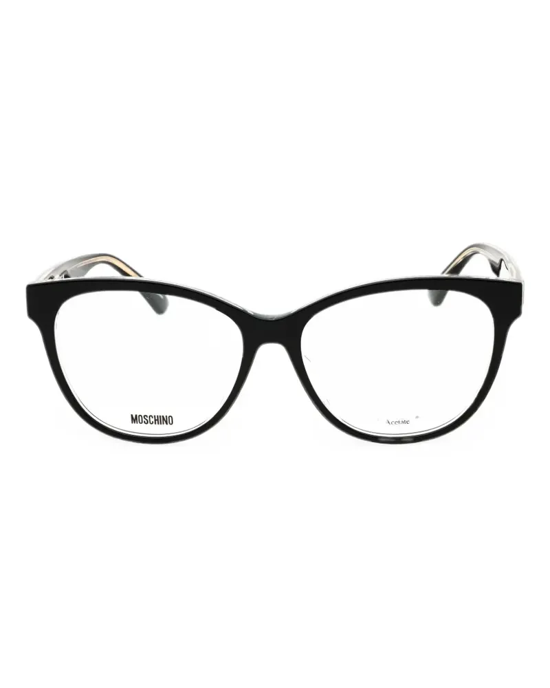 Moschino Cat-Eye-Brille mit Logo - Schwarz Schwarz