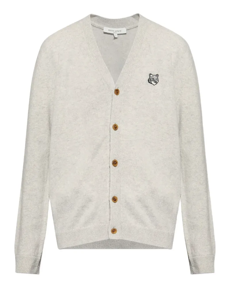 Kitsuné logo-patch cardigan - Grau Grau