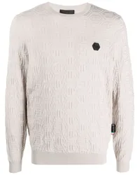 Philipp Plein Pullover mit Logo-Jacquardmuster Nude