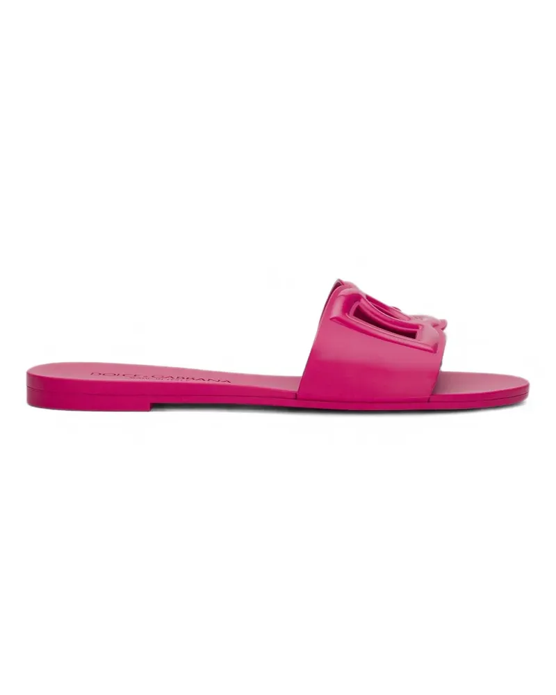 Dolce & Gabbana Beachwear-Pantoletten aus Gummi - Rosa Rosa