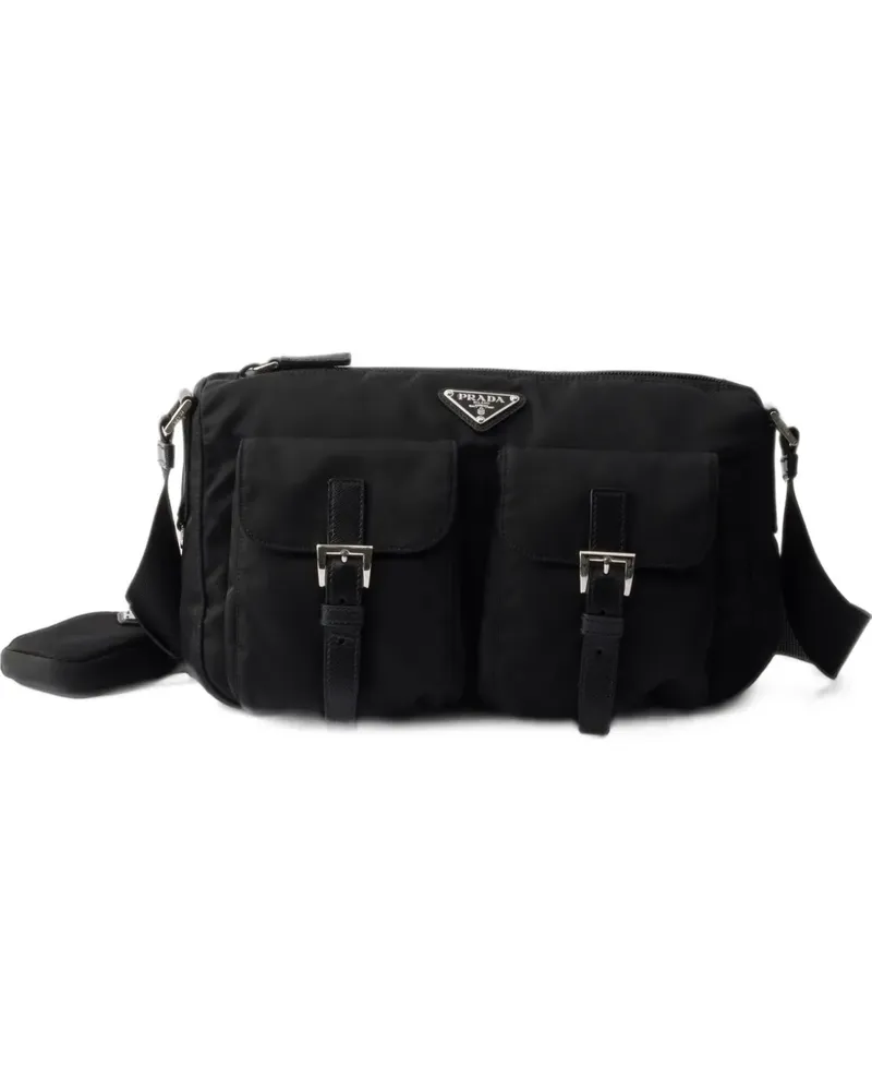 Prada Schultertasche aus Re-Nylon - Schwarz Schwarz